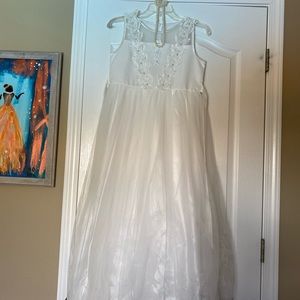 Girls White Dress with Necklace